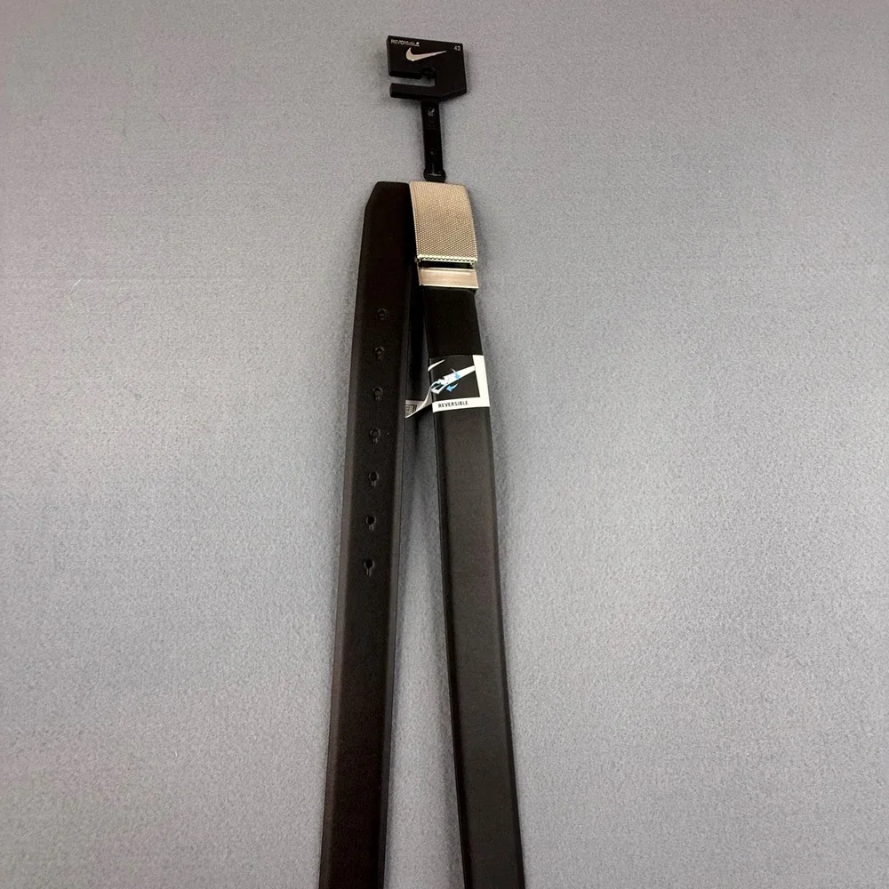 Nike Golf Belt Mens 42 Black Brown Reversible Textured Buckle New‎